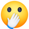 Face with Open Eyes and Hand Over Mouth emoji on Facebook